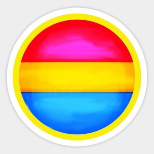 Pansexual pride flag colours circular sphere Sticker